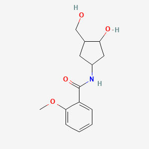 molecular formula C14H19NO4 B2443137 N-(3-hydroxy-4-(hydroxymethyl)cyclopentyl)-2-methoxybenzamide CAS No. 1421451-00-4