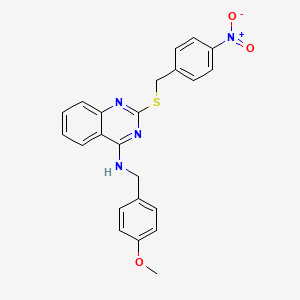 molecular formula C23H20N4O3S B2443138 N-[(4-methoxyphenyl)methyl]-2-{[(4-nitrophenyl)methyl]sulfanyl}quinazolin-4-amine CAS No. 688355-49-9