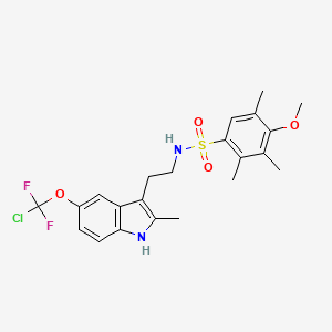 molecular formula C22H25ClF2N2O4S B2443140 N-(2-{5-[chloro(difluoro)methoxy]-2-methyl-1H-indol-3-yl}ethyl)-4-methoxy-2,3,5-trimethylbenzenesulfonamide CAS No. 695218-26-9