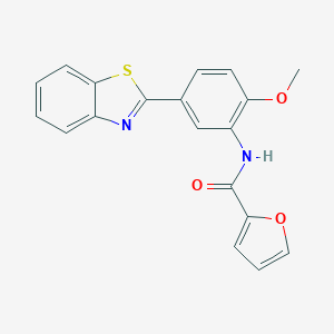 molecular formula C19H14N2O3S B244316 N-[5-(1,3-benzothiazol-2-yl)-2-methoxyphenyl]furan-2-carboxamide 