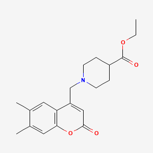 molecular formula C20H25NO4 B2443160 ethyl 1-[(6,7-dimethyl-2-oxo-2H-chromen-4-yl)methyl]piperidine-4-carboxylate CAS No. 854130-45-3