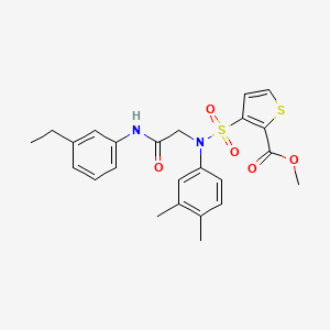 molecular formula C24H26N2O5S2 B2443190 methyl 3-[(3,4-dimethylphenyl)({[(3-ethylphenyl)carbamoyl]methyl})sulfamoyl]thiophene-2-carboxylate CAS No. 941918-91-8