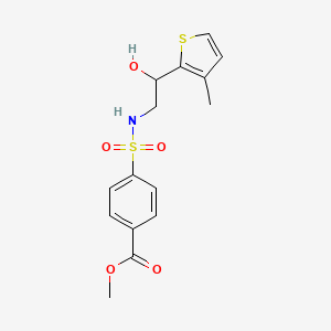 molecular formula C15H17NO5S2 B2443201 methyl 4-(N-(2-hydroxy-2-(3-methylthiophen-2-yl)ethyl)sulfamoyl)benzoate CAS No. 1396811-07-6