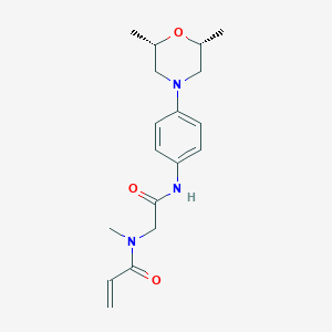 molecular formula C18H25N3O3 B2443226 N-[({4-[(2R,6S)-2,6-dimethylmorpholin-4-yl]phenyl}carbamoyl)methyl]-N-methylprop-2-enamide CAS No. 2361585-98-8