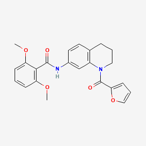 molecular formula C23H22N2O5 B2443242 N-[1-(furan-2-carbonyl)-1,2,3,4-tetrahydroquinolin-7-yl]-2,6-dimethoxybenzamide CAS No. 946367-18-6
