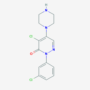molecular formula C14H14Cl2N4O B2443274 4-chloro-2-(3-chlorophenyl)-5-piperazino-3(2H)-pyridazinone CAS No. 449778-66-9