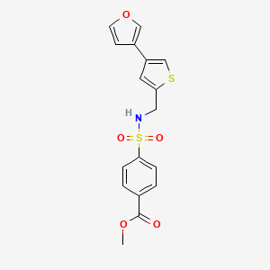 molecular formula C17H15NO5S2 B2443282 Methyl 4-({[4-(furan-3-yl)thiophen-2-yl]methyl}sulfamoyl)benzoate CAS No. 2380034-59-1