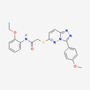 molecular formula C22H21N5O3S B2443291 N-(2-ethoxyphenyl)-2-((3-(4-methoxyphenyl)-[1,2,4]triazolo[4,3-b]pyridazin-6-yl)thio)acetamide CAS No. 852376-44-4