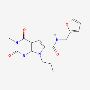 molecular formula C17H20N4O4 B2443302 N-(furan-2-ylmethyl)-1,3-dimethyl-2,4-dioxo-7-propyl-2,3,4,7-tetrahydro-1H-pyrrolo[2,3-d]pyrimidine-6-carboxamide CAS No. 1021023-49-3