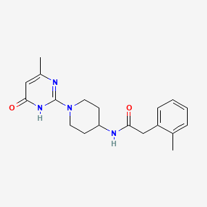 molecular formula C19H24N4O2 B2443304 N-(1-(4-methyl-6-oxo-1,6-dihydropyrimidin-2-yl)piperidin-4-yl)-2-(o-tolyl)acetamide CAS No. 1903389-76-3