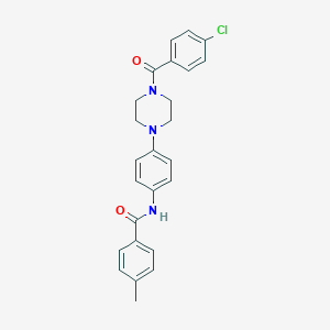 molecular formula C25H24ClN3O2 B244334 N-[4-[4-(4-chlorobenzoyl)piperazin-1-yl]phenyl]-4-methylbenzamide 