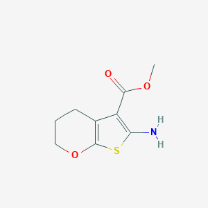 molecular formula C9H11NO3S B2443342 methyl 6-amino-2H,3H,4H-thieno[2,3-b]pyran-5-carboxylate CAS No. 1372985-72-2