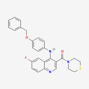 molecular formula C27H24FN3O2S B2443350 N-[4-(BENZYLOXY)PHENYL]-6-FLUORO-3-(THIOMORPHOLINE-4-CARBONYL)QUINOLIN-4-AMINE CAS No. 1359452-01-9