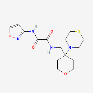 molecular formula C15H22N4O4S B2443356 N-(1,2-oxazol-3-yl)-N'-{[4-(thiomorpholin-4-yl)oxan-4-yl]methyl}ethanediamide CAS No. 2415565-37-4