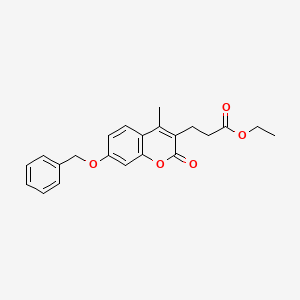molecular formula C22H22O5 B2443357 ethyl 3-[7-(benzyloxy)-4-methyl-2-oxo-2H-chromen-3-yl]propanoate CAS No. 858759-39-4