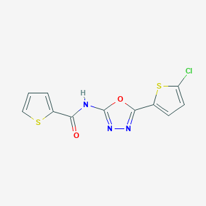 molecular formula C11H6ClN3O2S2 B2443360 N-[5-(5-chlorothiophen-2-yl)-1,3,4-oxadiazol-2-yl]thiophene-2-carboxamide CAS No. 888410-44-4