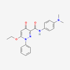 molecular formula C21H22N4O3 B2443370 N-[4-(dimethylamino)phenyl]-6-ethoxy-4-oxo-1-phenyl-1,4-dihydropyridazine-3-carboxamide CAS No. 1251626-39-7
