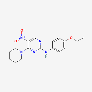 molecular formula C18H23N5O3 B2443371 N-(4-ethoxyphenyl)-4-methyl-5-nitro-6-(piperidin-1-yl)pyrimidin-2-amine CAS No. 1211659-59-4