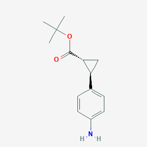 molecular formula C14H19NO2 B2443376 Tert-butyl (1R,2R)-2-(4-aminophenyl)cyclopropane-1-carboxylate CAS No. 2248310-68-9