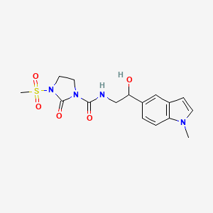 molecular formula C16H20N4O5S B2443392 N-(2-hydroxy-2-(1-methyl-1H-indol-5-yl)ethyl)-3-(methylsulfonyl)-2-oxoimidazolidine-1-carboxamide CAS No. 2097929-99-0