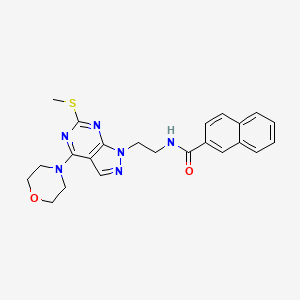 molecular formula C23H24N6O2S B2443406 N-(2-(6-(methylthio)-4-morpholino-1H-pyrazolo[3,4-d]pyrimidin-1-yl)ethyl)-2-naphthamide CAS No. 946211-22-9
