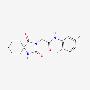 molecular formula C18H23N3O3 B2443444 N-(2,5-dimethylphenyl)-2-(2,4-dioxo-1,3-diazaspiro[4.5]decan-3-yl)acetamide CAS No. 850377-28-5