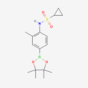molecular formula C16H24BNO4S B2443464 N-[2-methyl-4-(tetramethyl-1,3,2-dioxaborolan-2-yl)phenyl]cyclopropanesulfonamide CAS No. 2246751-85-7