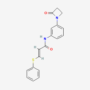molecular formula C18H16N2O2S B2443499 (E)-N-[3-(2-Oxoazetidin-1-yl)phenyl]-3-phenylsulfanylprop-2-enamide CAS No. 2094963-82-1