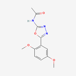 molecular formula C12H13N3O4 B2443519 N-[5-(2,5-dimethoxyphenyl)-1,3,4-oxadiazol-2-yl]acetamide CAS No. 952862-70-3