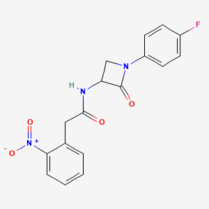 molecular formula C17H14FN3O4 B2443520 N-[1-(4-fluorophenyl)-2-oxoazetidin-3-yl]-2-(2-nitrophenyl)acetamide CAS No. 2093512-52-6