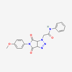 2-(5-(4-methoxyphenyl)-4,6-dioxo-4,5,6,6a-tetrahydropyrrolo[3,4-d][1,2,3]triazol-1(3aH)-yl)-N-phenylacetamide
