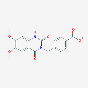 molecular formula C18H16N2O6 B2443587 4-[(6,7-Dimethoxy-2,4-dioxo-1H-quinazolin-3-yl)methyl]benzoic acid CAS No. 2380191-11-5
