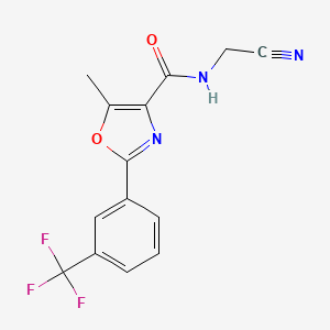 molecular formula C14H10F3N3O2 B2443595 N-(cyanomethyl)-5-methyl-2-[3-(trifluoromethyl)phenyl]-1,3-oxazole-4-carboxamide CAS No. 1797749-24-6