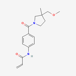 molecular formula C17H22N2O3 B2443627 N-[4-[3-(Methoxymethyl)-3-methylpyrrolidine-1-carbonyl]phenyl]prop-2-enamide CAS No. 2361748-63-0