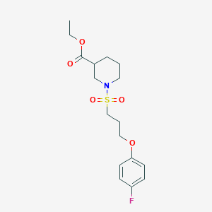 molecular formula C17H24FNO5S B2443634 Ethyl 1-((3-(4-fluorophenoxy)propyl)sulfonyl)piperidine-3-carboxylate CAS No. 946265-43-6