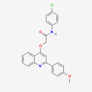 molecular formula C24H19ClN2O3 B2443654 N-(4-chlorophenyl)-2-((2-(4-methoxyphenyl)quinolin-4-yl)oxy)acetamide CAS No. 1114861-46-9