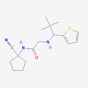 molecular formula C17H25N3OS B2443662 N-(1-cyanocyclopentyl)-2-{[2,2-dimethyl-1-(thiophen-2-yl)propyl]amino}acetamide CAS No. 1241156-19-3