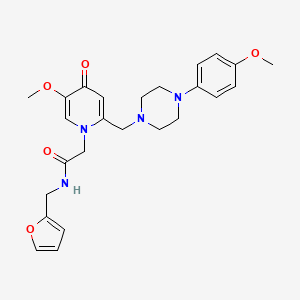 molecular formula C25H30N4O5 B2443690 N-[(furan-2-yl)methyl]-2-(5-methoxy-2-{[4-(4-methoxyphenyl)piperazin-1-yl]methyl}-4-oxo-1,4-dihydropyridin-1-yl)acetamide CAS No. 921479-53-0