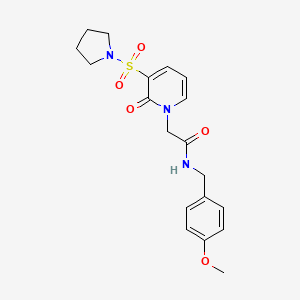 molecular formula C19H23N3O5S B2443693 N-(4-methoxybenzyl)-2-(2-oxo-3-(pyrrolidin-1-ylsulfonyl)pyridin-1(2H)-yl)acetamide CAS No. 1251679-76-1