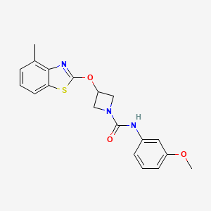 molecular formula C19H19N3O3S B2443718 N-(3-methoxyphenyl)-3-[(4-methyl-1,3-benzothiazol-2-yl)oxy]azetidine-1-carboxamide CAS No. 1396846-97-1