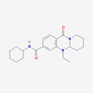 molecular formula C21H29N3O2 B2443720 N-cyclohexyl-5-ethyl-11-oxo-5,6,7,8,9,11-hexahydro-5aH-pyrido[2,1-b]quinazoline-3-carboxamide CAS No. 1574619-13-8