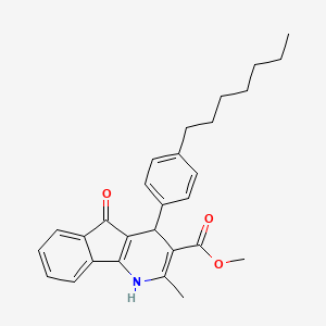 methyl 4-(4-heptylphenyl)-2-methyl-5-oxo-4,5-dihydro-1H-indeno[1,2-b]pyridine-3-carboxylate