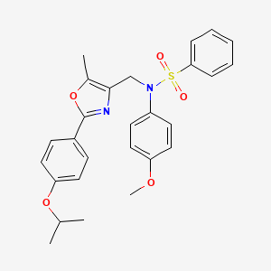 molecular formula C27H28N2O5S B2443745 N-(4-methoxyphenyl)-N-({5-methyl-2-[4-(propan-2-yloxy)phenyl]-1,3-oxazol-4-yl}methyl)benzenesulfonamide CAS No. 1251698-91-5