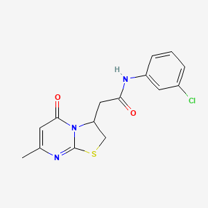 molecular formula C15H14ClN3O2S B2443796 N-(3-chlorophenyl)-2-(7-methyl-5-oxo-3,5-dihydro-2H-thiazolo[3,2-a]pyrimidin-3-yl)acetamide CAS No. 946264-15-9