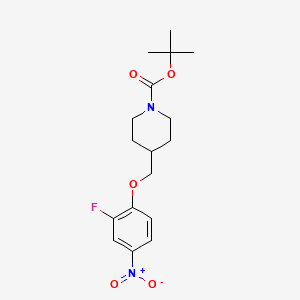 molecular formula C17H23FN2O5 B2443798 tert-Butyl 4-((2-fluoro-4-nitrophenoxy)methyl)piperidine-1-carboxylate CAS No. 1000051-97-7