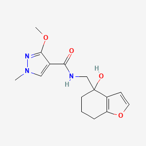 molecular formula C15H19N3O4 B2443804 N-((4-hydroxy-4,5,6,7-tetrahydrobenzofuran-4-yl)methyl)-3-methoxy-1-methyl-1H-pyrazole-4-carboxamide CAS No. 2309551-37-7