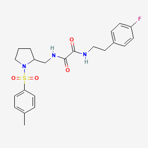 molecular formula C22H26FN3O4S B2443833 N1-(4-fluorophenethyl)-N2-((1-tosylpyrrolidin-2-yl)methyl)oxalamide CAS No. 877817-17-9