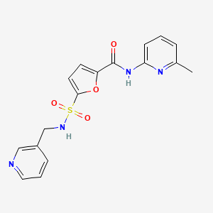 molecular formula C17H16N4O4S B2443845 N-(6-methylpyridin-2-yl)-5-(N-(pyridin-3-ylmethyl)sulfamoyl)furan-2-carboxamide CAS No. 1170245-93-8
