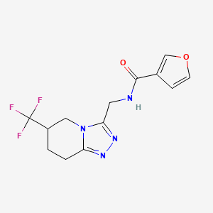 molecular formula C13H13F3N4O2 B2443881 N-((6-(trifluoromethyl)-5,6,7,8-tetrahydro-[1,2,4]triazolo[4,3-a]pyridin-3-yl)methyl)furan-3-carboxamide CAS No. 2034422-12-1
