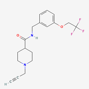 molecular formula C18H21F3N2O2 B2443888 1-(prop-2-yn-1-yl)-N-{[3-(2,2,2-trifluoroethoxy)phenyl]methyl}piperidine-4-carboxamide CAS No. 1197686-16-0
